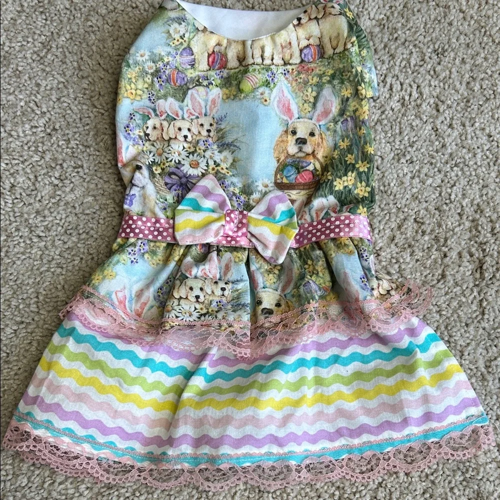 Custom-made dog Easter dress